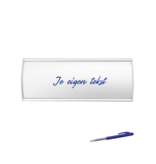 Kantoor naambordje van zilverkleurig aluminium 205 x 80 mm met papierinleg - per 1 stuk
