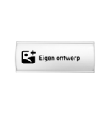 Kantoor naambordje van zilverkleurig aluminium 205 x 80 mm met eigen ontwerp - per 1 stuk