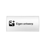 Kantoor naambordje van zilverkleurig aluminium 205 x 100 mm met eigen ontwerp - per 1 stuk