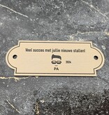 Kunststof naamplaatje met 2 gaatjes 100x38mm Klassiek ontwerp