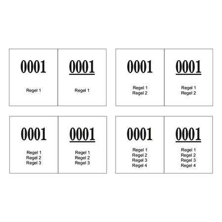 Lotenboekjes met 4 regels eigen tekst - per 1000 nummers