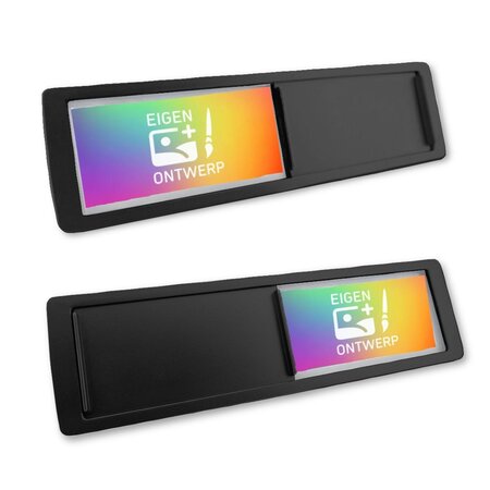 Personaliseerbaar Kunststof Schuifbordje 178x50mm met 3M Tape - Ontwerp Jouw Unieke Bordje