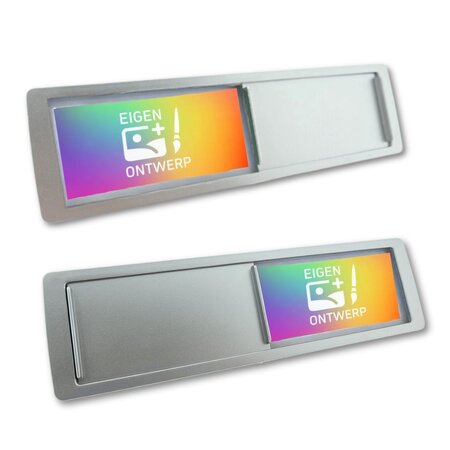 Personaliseerbaar Kunststof Schuifbordje 178x50mm met 3M Tape - Ontwerp Jouw Unieke Bordje