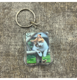 Plexiglas sleutelhanger met jouw foto rechthoek retro 32x43mm - per 1 stuk