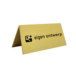 CombiCraft Tafelbordje Elisto van goudkleurig aluminium met eigen ontwerp 100x50mm - per 1 stuk