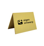 Tafelbordje Elisto van goudkleurig aluminium met eigen ontwerp 60x50mm - per 1 stuk