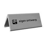 Tafelbordje Elegant van zilverkleurig aluminium met eigen ontwerp 120x55mm - per 1 stuk