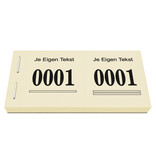 Garderobenummers met eigen regel tekst - per 1000 nummers