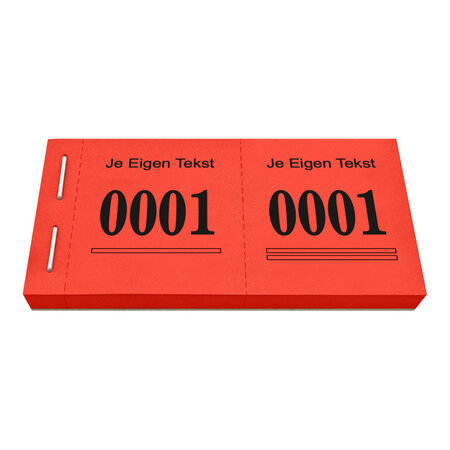 Garderobenummers met eigen regel tekst - per 1000 nummers