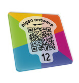 QR-code bordje van plexiglas met eigen ontwerp vierkant - per 1 stuk