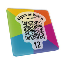 QR-code bordje eigen ontwerp vierkant met tape
