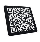 QR-code bordje van acrylaat met tape in zwart - per 1 stuk