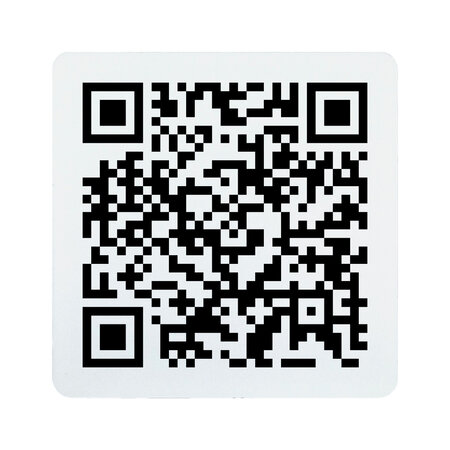 QR-code bordje van acrylaat met tape in het wit - per 1 stuk