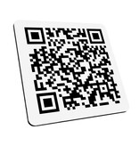 QR-code bordje van acrylaat met tape in het wit - per 1 stuk