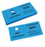 Garderobe kaartjes met ophanggat niet aansprakelijk - per 1000 kaartjes