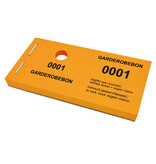 Garderobe kaartjes met ophanggat niet aansprakelijk - per 1000 kaartjes