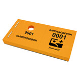 Garderobenummers van papier met tekst en logo - per 1000 nummers