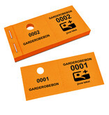 Garderobenummers van papier met tekst en logo - per 1000 nummers
