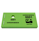 Garderobenummers van papier met tekst en logo - per 1000 nummers