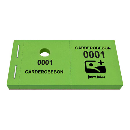 Garderobenummers van papier met tekst en logo - per 1000 nummers