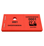 Garderobenummers van papier met tekst en logo - per 1000 nummers