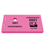 Garderobenummers van papier met tekst en logo - per 1000 nummers