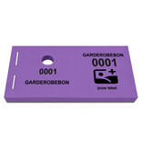 Garderobenummers van papier met tekst en logo - per 1000 nummers