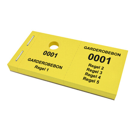 CombiCraft Garderobebonnen met 5 regels eigen tekst - per 1000 bonnen