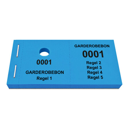 CombiCraft Garderobebonnen met 5 regels eigen tekst - per 1000 bonnen