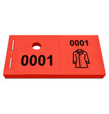 Garderobe tickets met jas icoon - per 1000 tickets