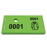 Garderobe tickets met jas icoon - per 1000 tickets