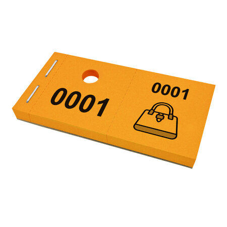 Garderobenummer universeel met tas icoon - per 1000 bonnen