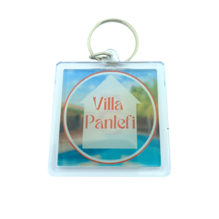 Plexiglas sleutelhanger met jouw foto vierkant 50x50mm - per 1 stuk