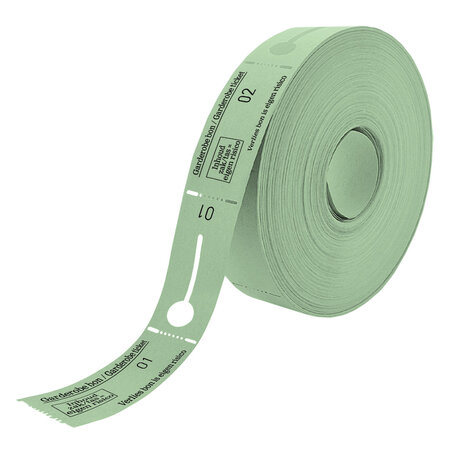 Garderobebonnen op rol met ophanggat - 500 dubbele bonnen