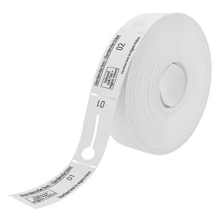 Garderobebonnen op rol met ophanggat - 500 dubbele bonnen