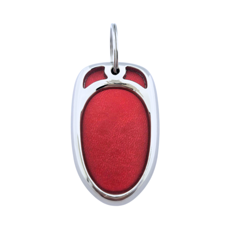 Auto sleutelhanger van kunstleer met logo 65 x 40 mm - per 1 stuk