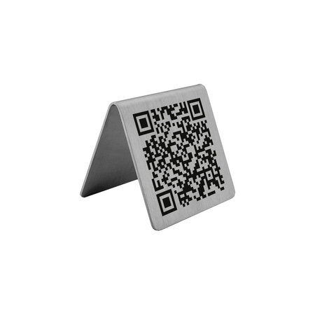 QR-code bordje van RVS 50 x 50 mm - per 1 stuk