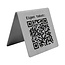 QR-code bordje van RVS 70 x 70 mm met eigen tekst - per 1 stuk