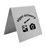 RVS tafelbordje van 100 x 100 mm met eigen ontwerp - per 1 stuk