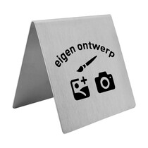 Tafelbordje RVS 100x100mm eigen ontwerp