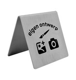 RVS tafelbordje van 70 x 70 mm met eigen ontwerp - per 1 stuk