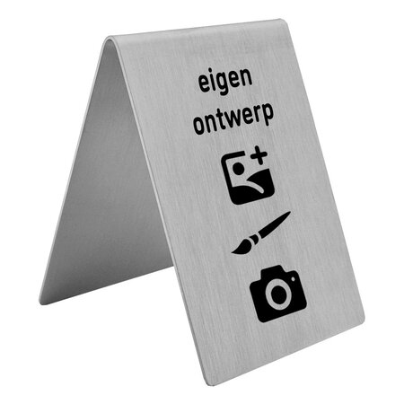 RVS tafelbordje van 70 x 100 mm met eigen ontwerp - per 1 stuk