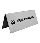 RVS tafelbordje van 120 x 50 mm met eigen ontwerp - per 1 stuk