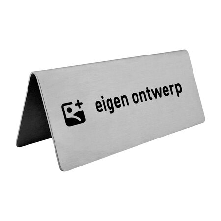 RVS tafelbordje van 120 x 50 mm met eigen ontwerp - per 1 stuk