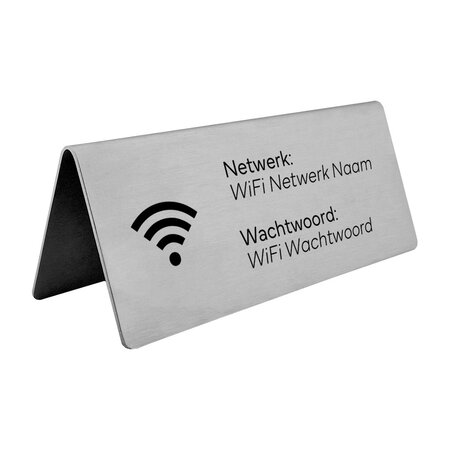 Wifi tafelbordje RVS 120 x 50 mm - per 1 stuk
