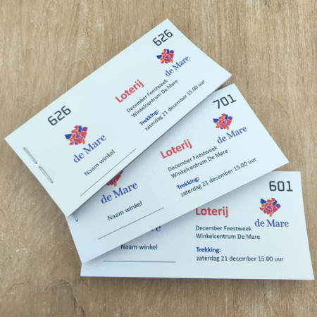 Grote loten met eigen ontwerp full colour druk - per 600 lootjes