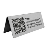 QR-code bordje van RVS 120 x 50 mm met eigen tekst - per 1 stuk - Copy