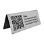 QR-code bordje van RVS 120 x 50 mm met eigen tekst - per 1 stuk - Copy
