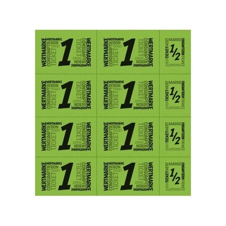 CombiCraft Consumptiekaart met hele en halve consumpties zwarte druk 10 consumpties - per 50 kaarten