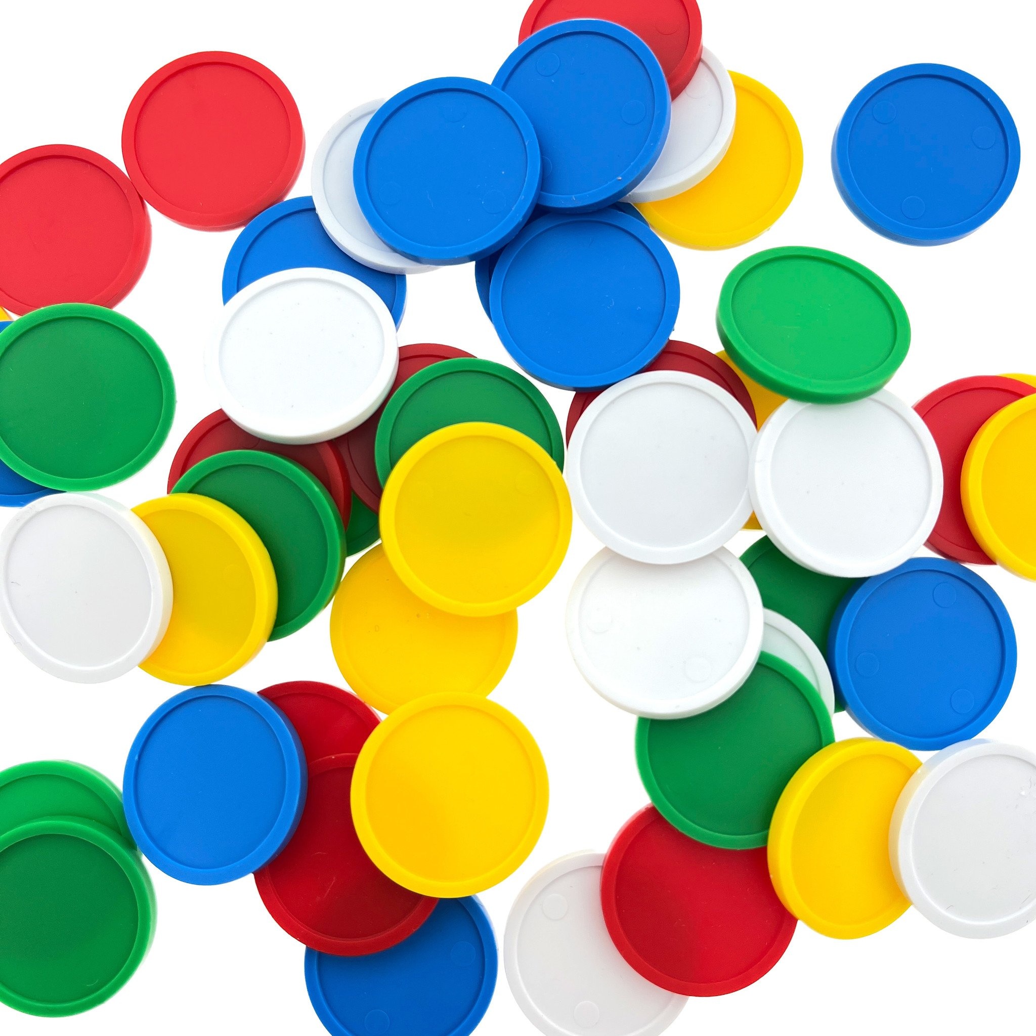 CombiCraft Blanco Plastic munten met rand in diverse kleuren Ø23mm - 100 stuks